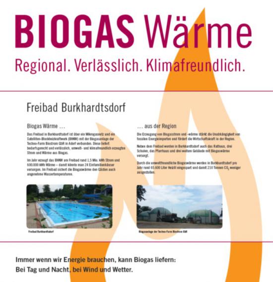 Plakat Biogas Wärme Freibad